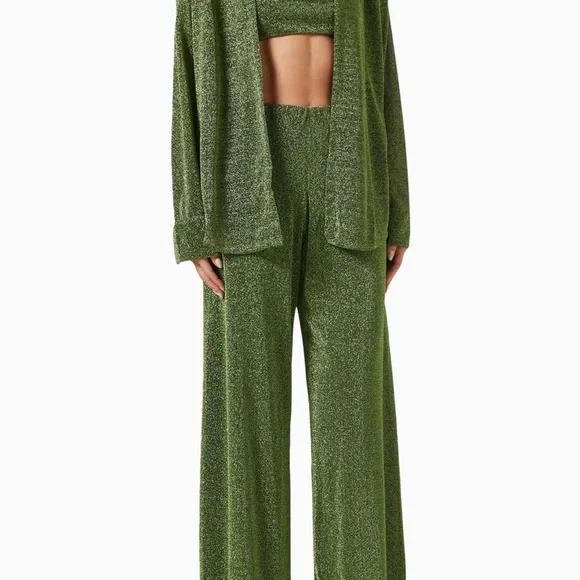 Oserée Lumière Olive-Green Wide-Leg Lounge Pants - Picture 15 of 15